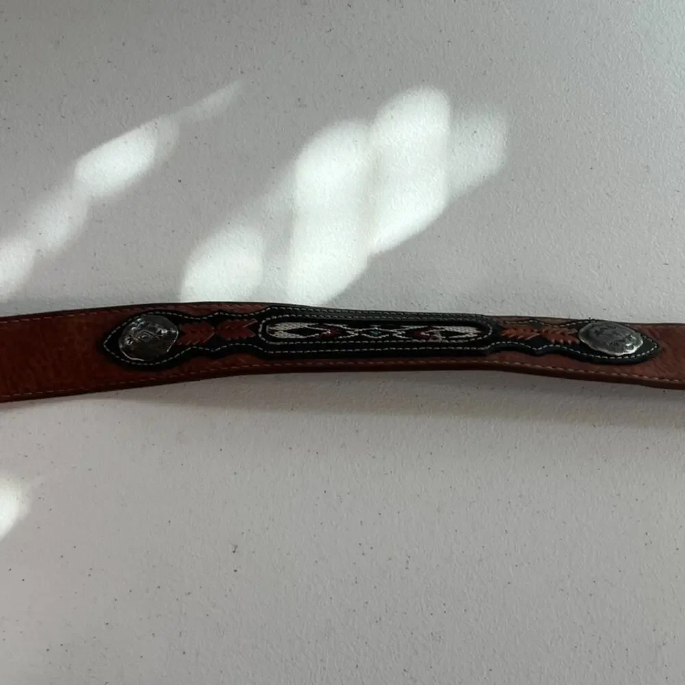 Wrangler Belt Mens (39.5-44) In Handcrafted Genuine Leather Southwestern Concho